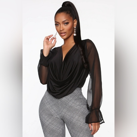 XL Anything Could Draped Bodysuit - Picture 2 of 3